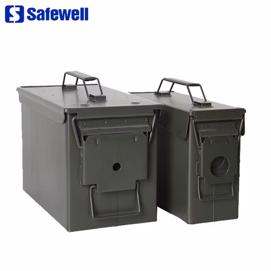 Tacband 군사 스타일 육군 녹색 금속 총 돈 안전 도구 탄약 상자