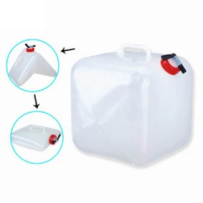 재해 구호용 5L/10L/20L LDPE/PE 투명 접이식 플라스틱 캠핑 물통